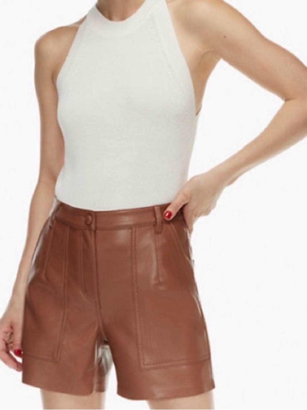 Wilfred White knit Halter Tank Top XS